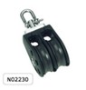 Barton N02330 Size 2 35mm Plain Bearing Pulley Block Triple With Swivel - for 8mm max rope